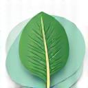 園芸コンサルティングのアイコン。植物の葉と吹き出し。